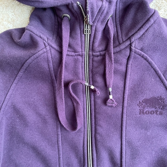 Roots Canada Paddlecreek Hoodie Womens Size S Purple Full Zip Warm Fleece Jacket - Picture 4 of 16